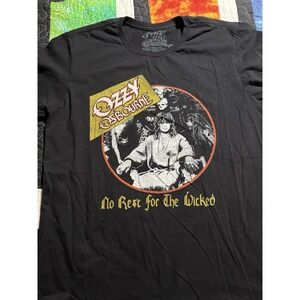 Ozzy Osbourne NO REST FOR THE WICKED T-Shirt Official Front & Back Large 2017